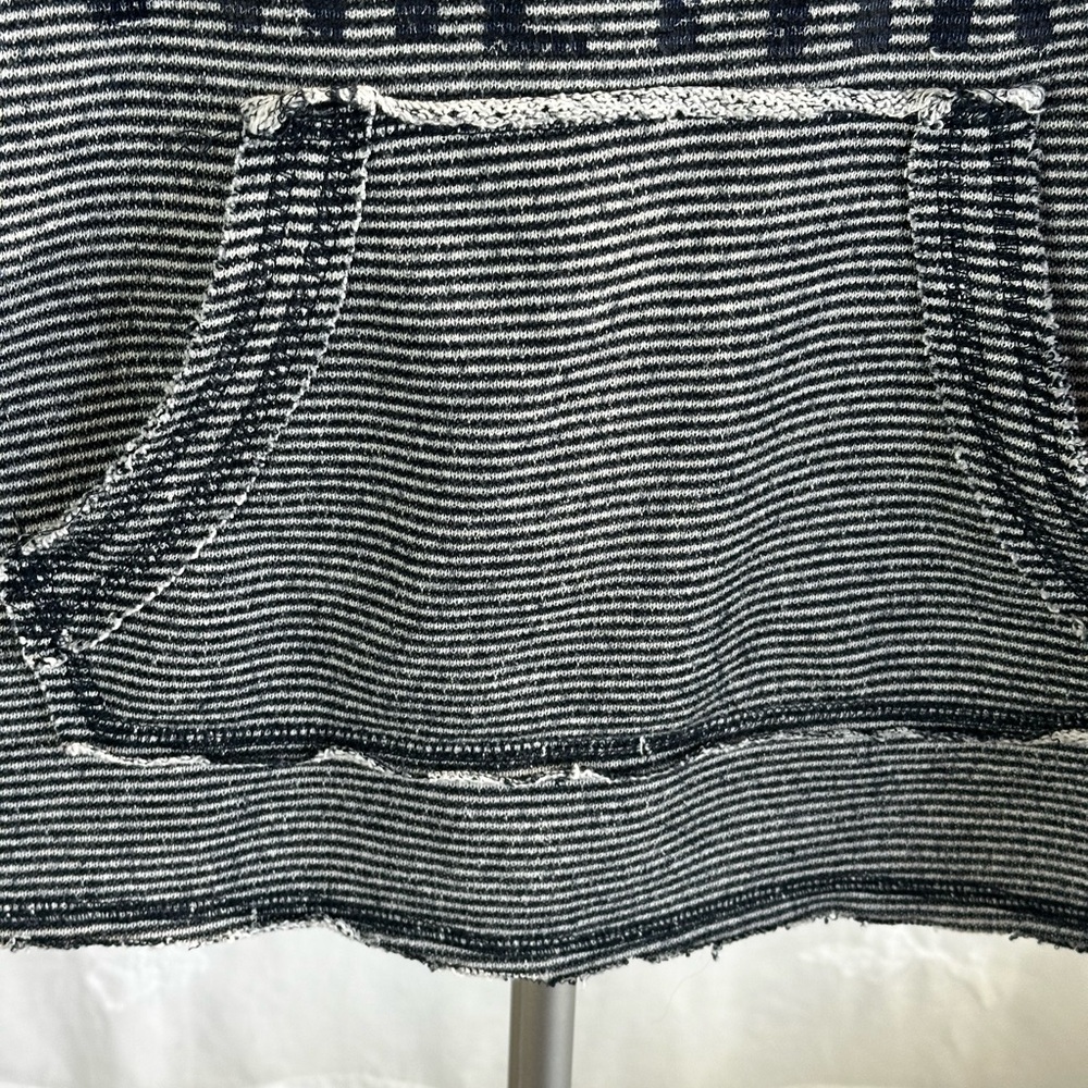 Ocean Drive Navy and White Striped Cowl Neck Long Sleeve W/Hoodie SzM - Picture 11 of 13